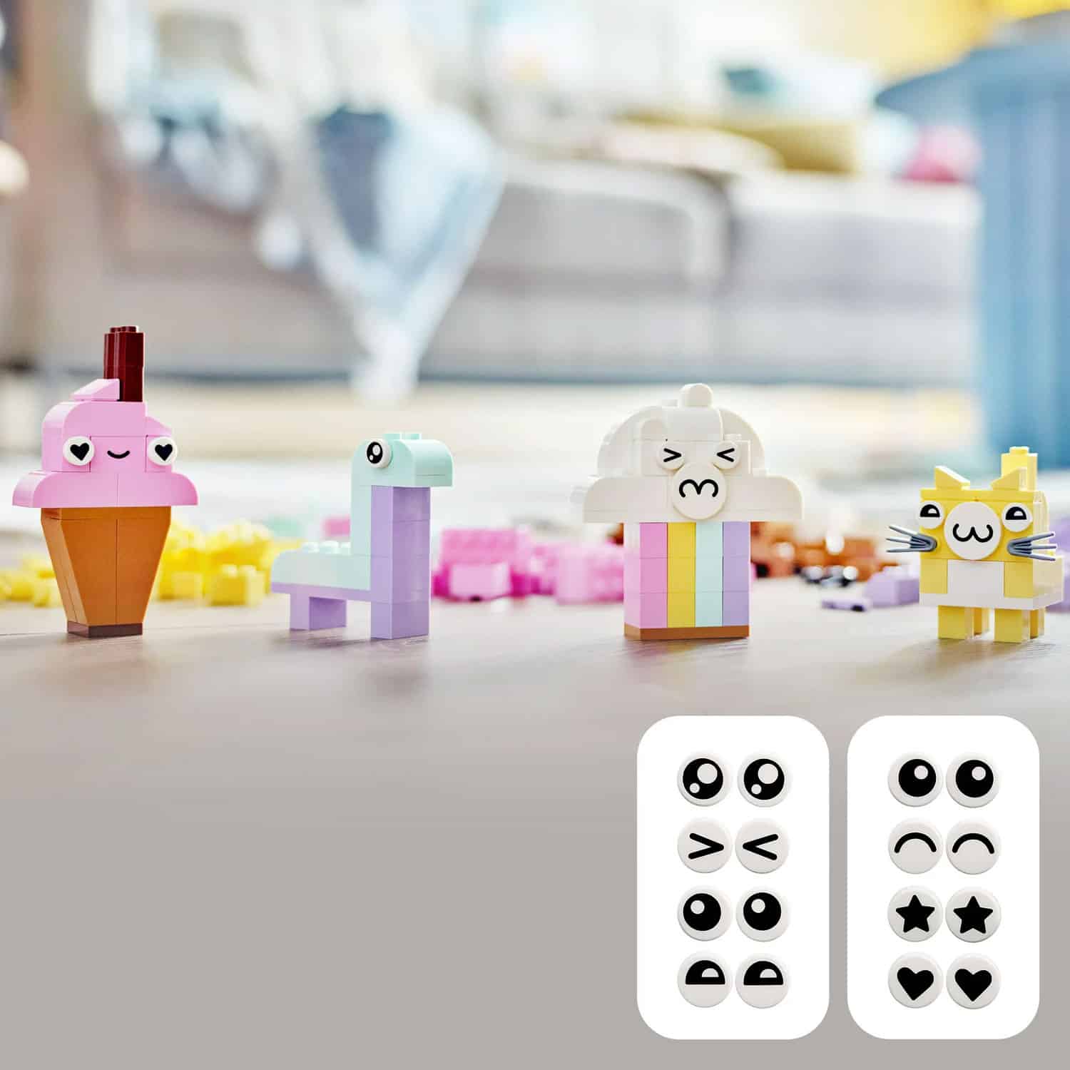LEGO Classic Creative Pastel Fun Bricks Box 11028, Building Toys for Kids, Girls, Boys ages 5 Plus with Models; Ice Cream, Dinosaur, Cat & More, Creative Learning Gift - Image 2