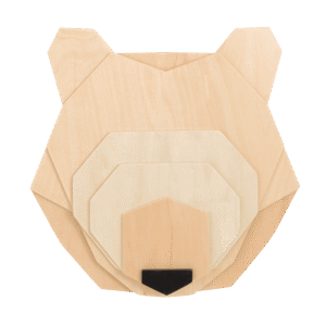 Little Love by NoJo Bear Head Layered Natural Wood Wall Décor