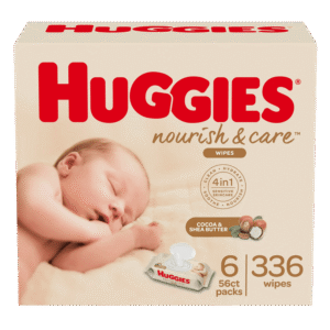 Huggies Nourish & Care Scented Baby Wipes, 6 Flip-Top Packs (336 Wipes Total)