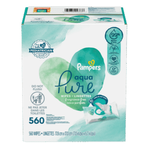 Pampers Aqua Pure Sensitive Baby Wipes 10X Pop-Top 560 Count