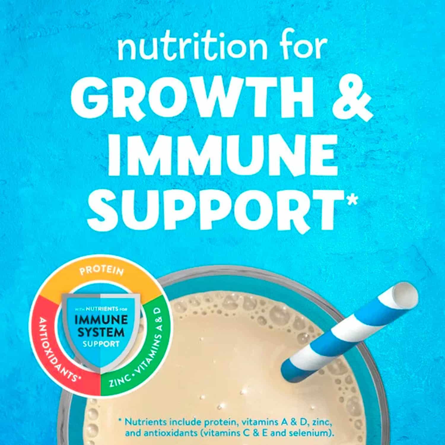 PediaSure Grow & Gain with Immune Support, Kids Protein Shake, 27 Vitamins and Minerals, 7g Protein, Helps Kids Catch Up On Growth, Non-GMO, Gluten-Free, Vanilla 8-fl-oz Bottle, 24 Count - Image 2