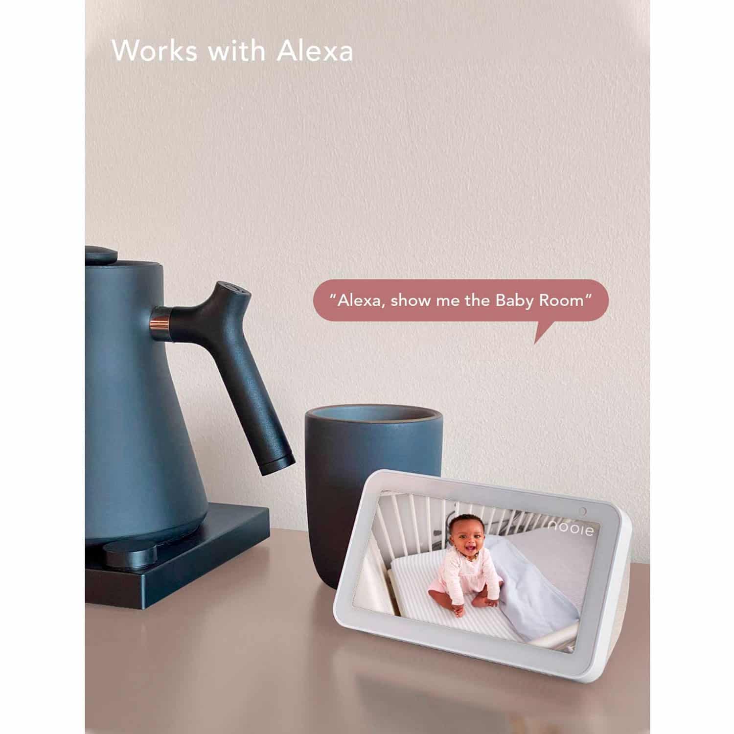 Nooie Baby Monitor, WiFi Pet Camera Indoor, 1080P Home Security Camera, Works with Alexa, White - Image 3