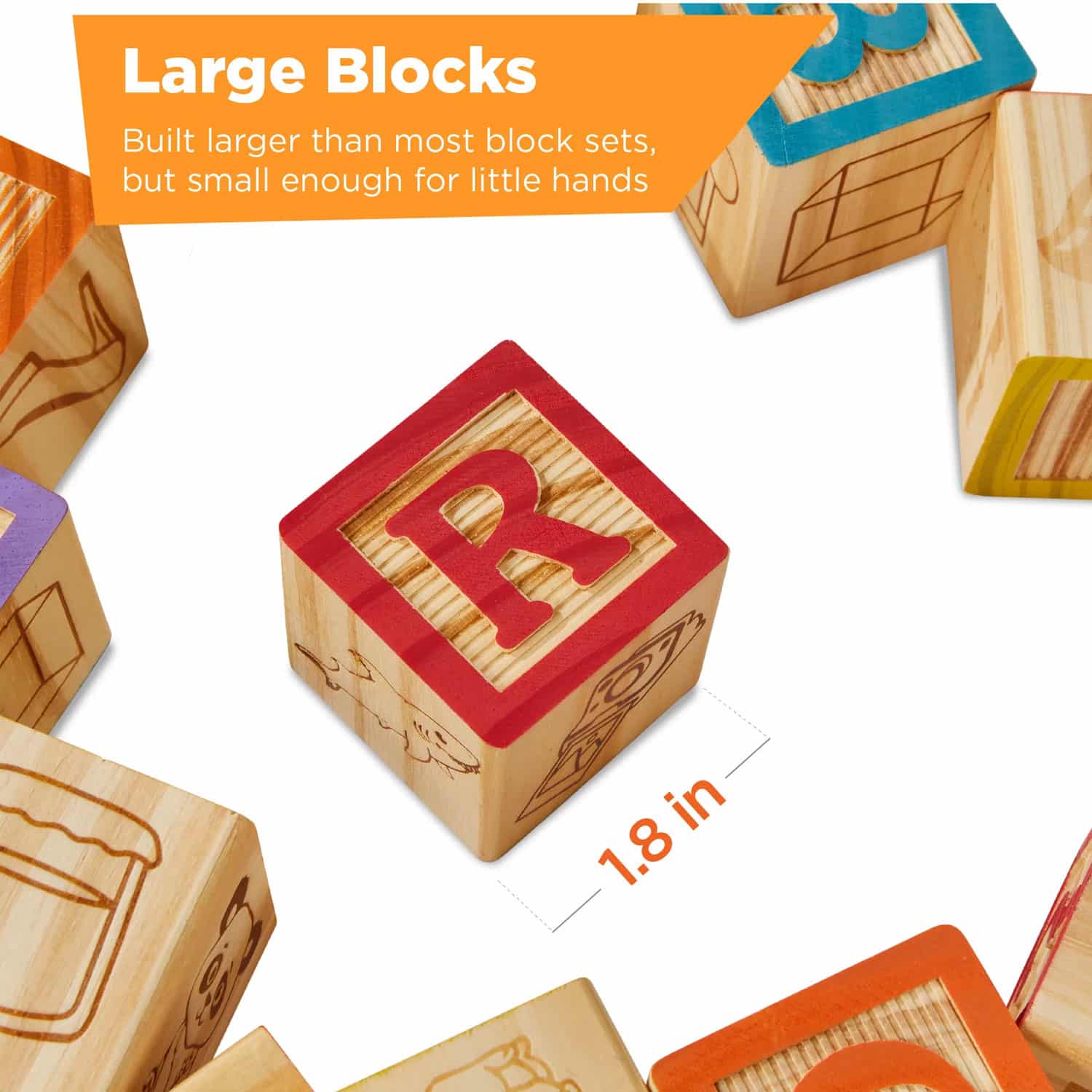 Best Choice Products 40-Piece Kids Wooden ABC Block Set, Building Education Alphabet Letters STEM Toy w_ Case - Image 3