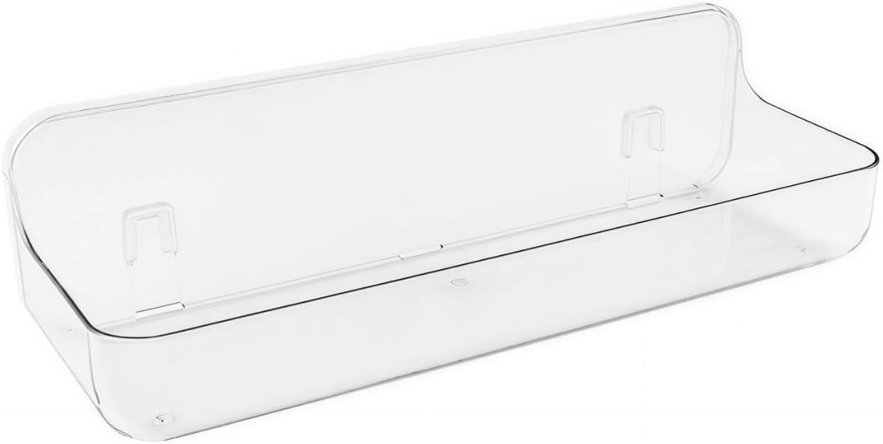 No-Drill Acrylic Shower Caddy – Wall Mounted Bathroom Shelf with Drain Holes, Strong Adhesive, Large Capacity for Shower, Kitchen, RV