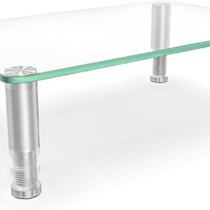 Clear Computer Monitor Stand Riser with Height Adjustable Multi Media Desktop Stand for Flat Screen LCD LED, Laptop/Notebook