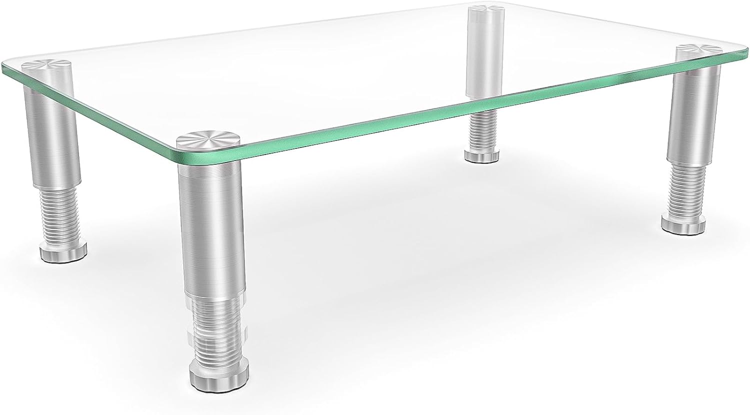 Clear Computer Monitor Stand Riser with Height Adjustable Multi Media Desktop Stand for Flat Screen LCD LED, Laptop/Notebook