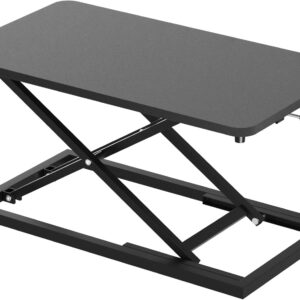 Single 24 inch Scissors Lift Keyboard and Mouse Riser, Height Adjustable Standing Desk Converter for Ergonomic Sit Stand Workstations，suitable to hold large/small items (24inch, Black)