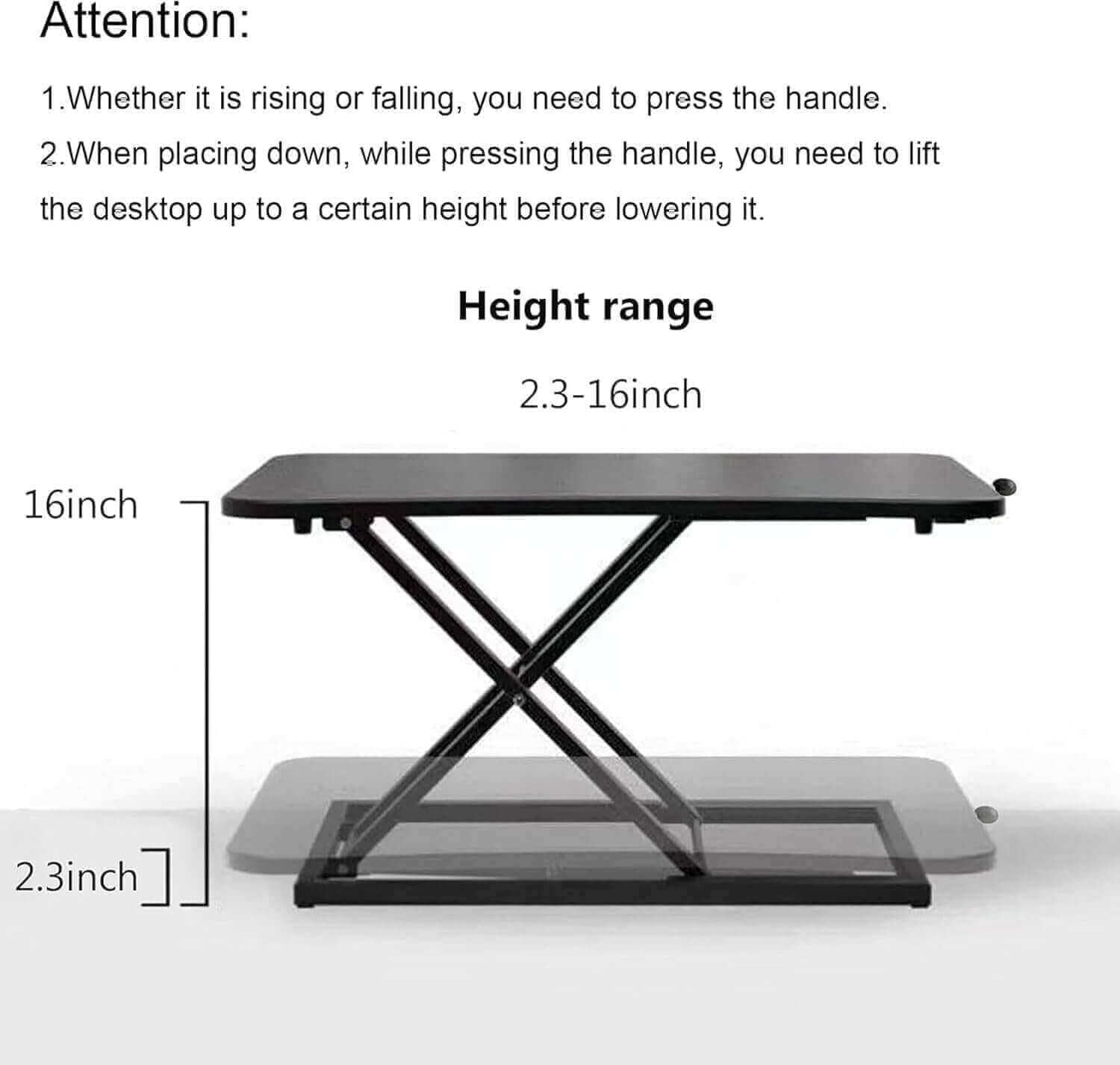 Height Adjustable Standing Desk Converter,Computer Keyboard Stand for Desktop,Keyboard Riser for Stand Up Desk Riser,Computer Workstations for Laptop and Single Monitor Office Use,Size 23.6 Inch - Image 2
