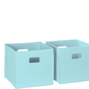 Folding Storage Bins with Handles Aqua Cube Storage Organizer for Closet, Bedroom & Playroom - Closet Organizers and Storage Set of 2