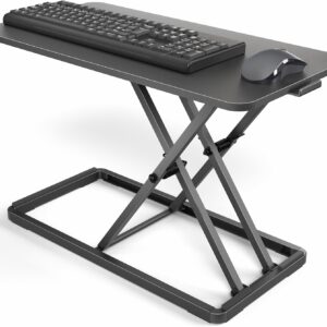 Single Top 24 inch Scissors Lift Keyboard and Mouse Riser, Height Adjustable Laptop Desk, For Ergonomic Sit Stand Workstations, Black