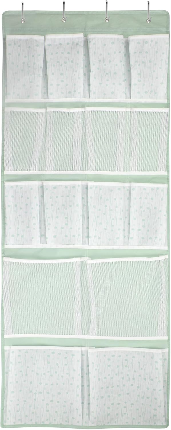 16 Pockets- Over Door Hanging Storage Organizer with 4 Kinds Pouch,Behind Closet Hanging Shelf Holder for Sock,Hat,Underwear,Travel Outfit,Shoes,Back of Door Space-saving Organization for Home,Dorm,RV