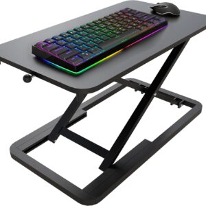 Keyboard Riser for Desk- 23.6’‘ Height Adjustable Standing Desk Converter, Table Lifter for Standing, Keyboard and Mouse Riser for Ergonomic Sit Stand Workstations, 6 Height Levels
